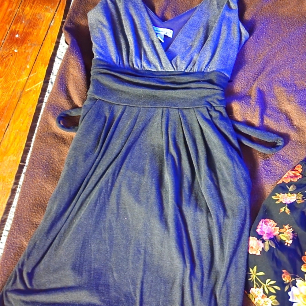 Black in grey skater dress